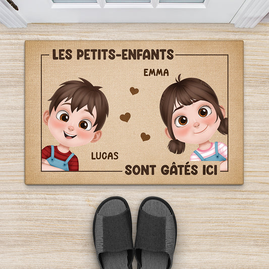 5866DFR2 paillasson personnalise mamie papy les petits enfants gates 5866d8tza