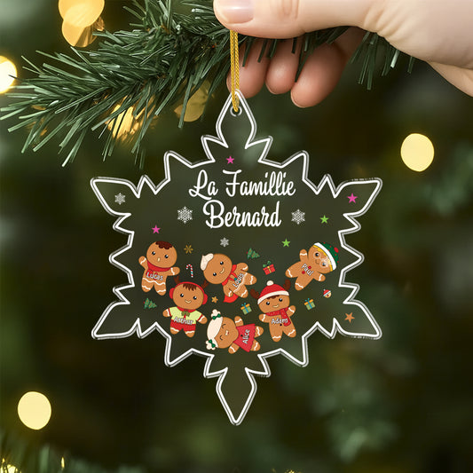 5869OFR2 ornement acrylique personnalise la famille biscuit de noel 5869okmci