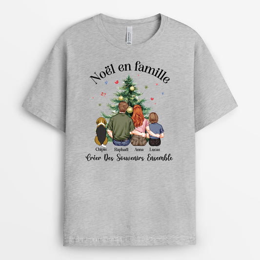 5877AFR2 t shirt personnalise noel en famille 5877attqi
