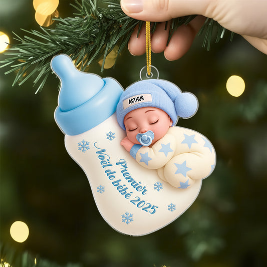 5889OFR2 effet dimpression 3d ornement acrylique personnalise cadeau premier noel bebe 5889o6zck