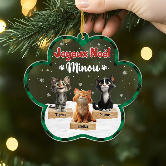 5897OFR2 ornement noel acrylique personnalise chat joyeux noel minou 5897okzzd