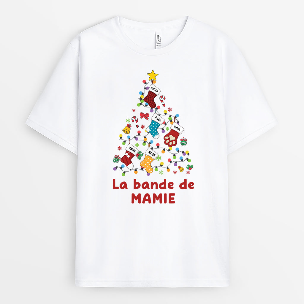 5908AFR1 t shirt noel personnalise la bande a mamie version sapin 5908aklta