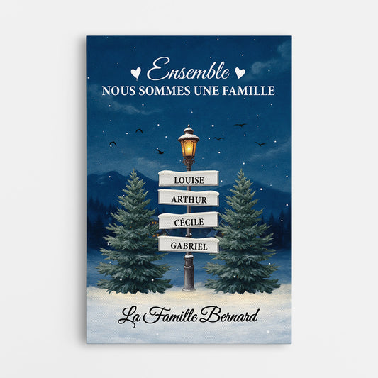 5909CFR1 toile de noel personnalisee ensemble nous sommes une famille 5909c3vmi