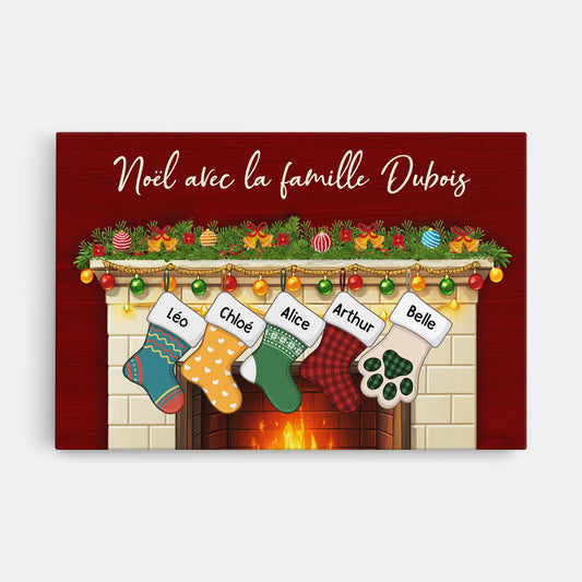5928CFR1 toile personnalisee noel avec la famille 5928ctvai