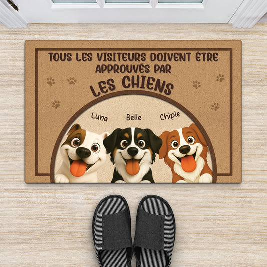 5931DFR2 paillasson chien personnalise tous les visiteurs doivent etre approuves 5931d6tac