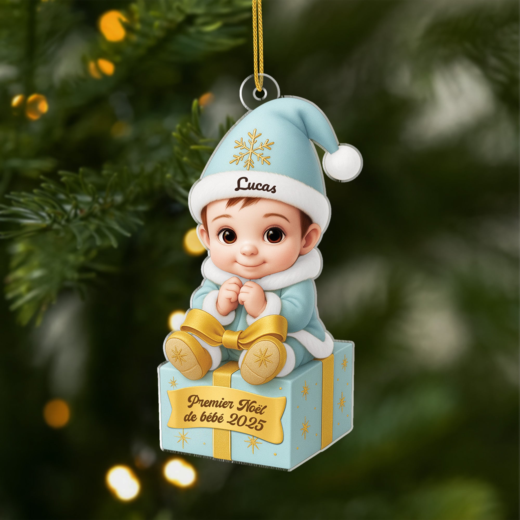 5939OFR1 effet dimpression 3d ornement noel acrylique personnalise mon petit enfant 5939o3hmk