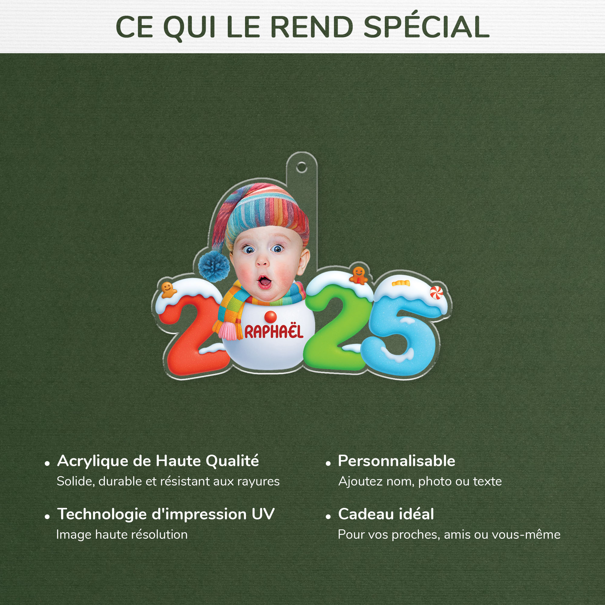 5946OFR4 effet dimpression 3d ornement acrylique personnalise pour enfant bonbon de noel 5946okvqk