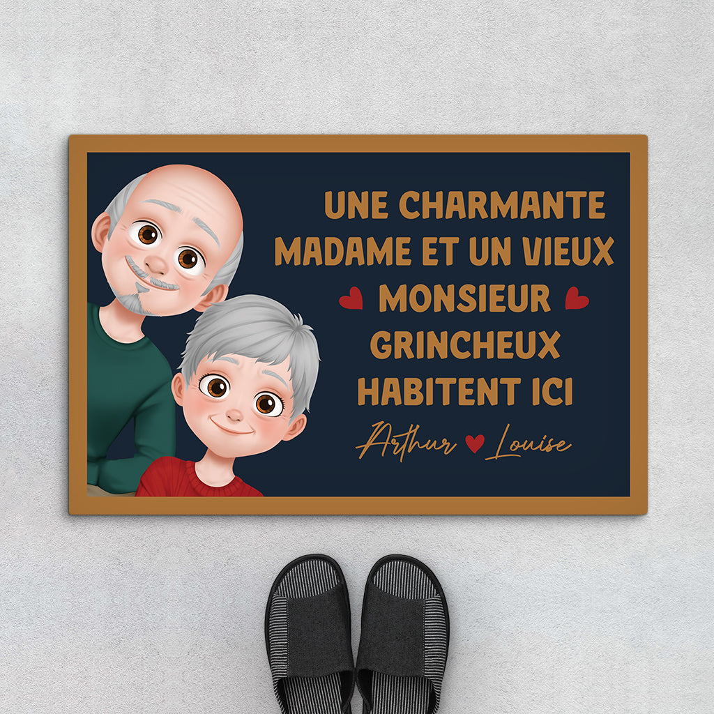 5957DFR1 paillasson personnalise une charmante madame et un monsieur 5957d8vng