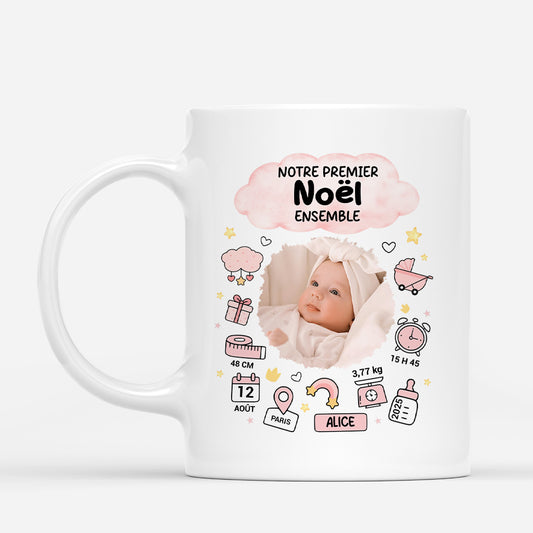 5967MFR1 mug personnalise avec photo notre premier noel ensemble 5967m8vtk
