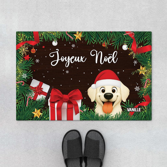 5974DFR1 paillasson chat personnalise joyeux noel 5974DTKAD