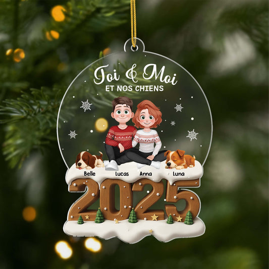 5979OFR1 effet dimpression 3d ornement acrylique personnalise pour couple toi moi et le chien 5979o8mtc