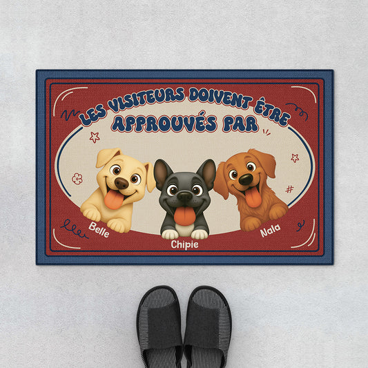 5981DFR1 paillasson chien personnalise les visiteurs doivent etre approuves 5981d8tzc