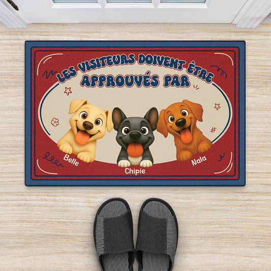 5981DFR2 paillasson chien personnalise les visiteurs doivent etre approuves 5981d8tzc
