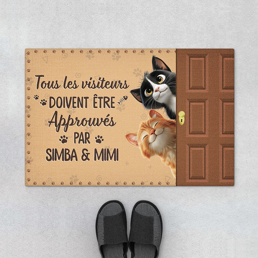 5983DFR1 paillasson personnalise les visiteurs doivent etre approuves par les chats 5983dttcd