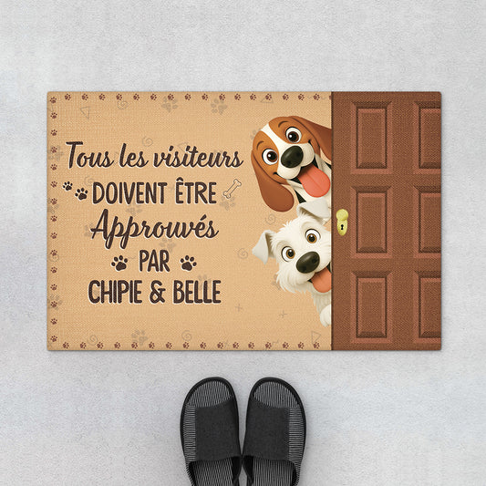 5983DFR1 paillasson personnalise les visiteurs doivent etre approuves par les chiens 5983dttcc_b88b6a87 caf4 4aba 8600 8b8ba8d22a98