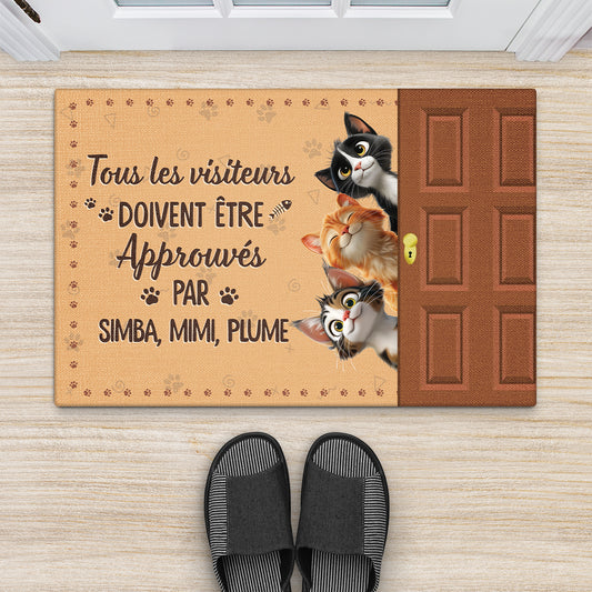 5983DFR2 paillasson personnalise les visiteurs doivent etre approuves par les chats 5983dttcd_dd4e8a58 56dd 4eee aea4 291629cba0d7