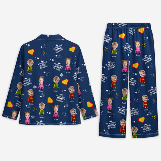 5997VFR2 pyjama personnalise avec photo le meilleur papy mamie super hero 5997v6kaa