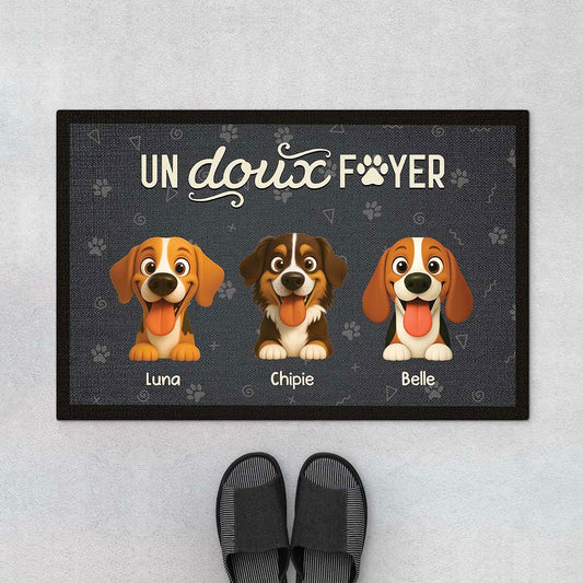 6005DFR1 paillasson personnalise chat notre doux foyer 6005d3vtc