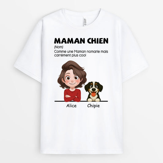 6007AFR1 t shirt personnalise maman chien 6007akv5c