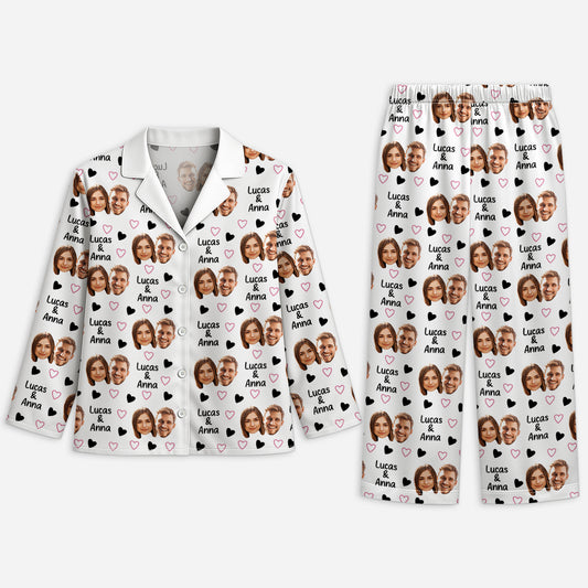 6008VFR1 pyjama personnalise couple avec photo notre amour 6008v8vcg