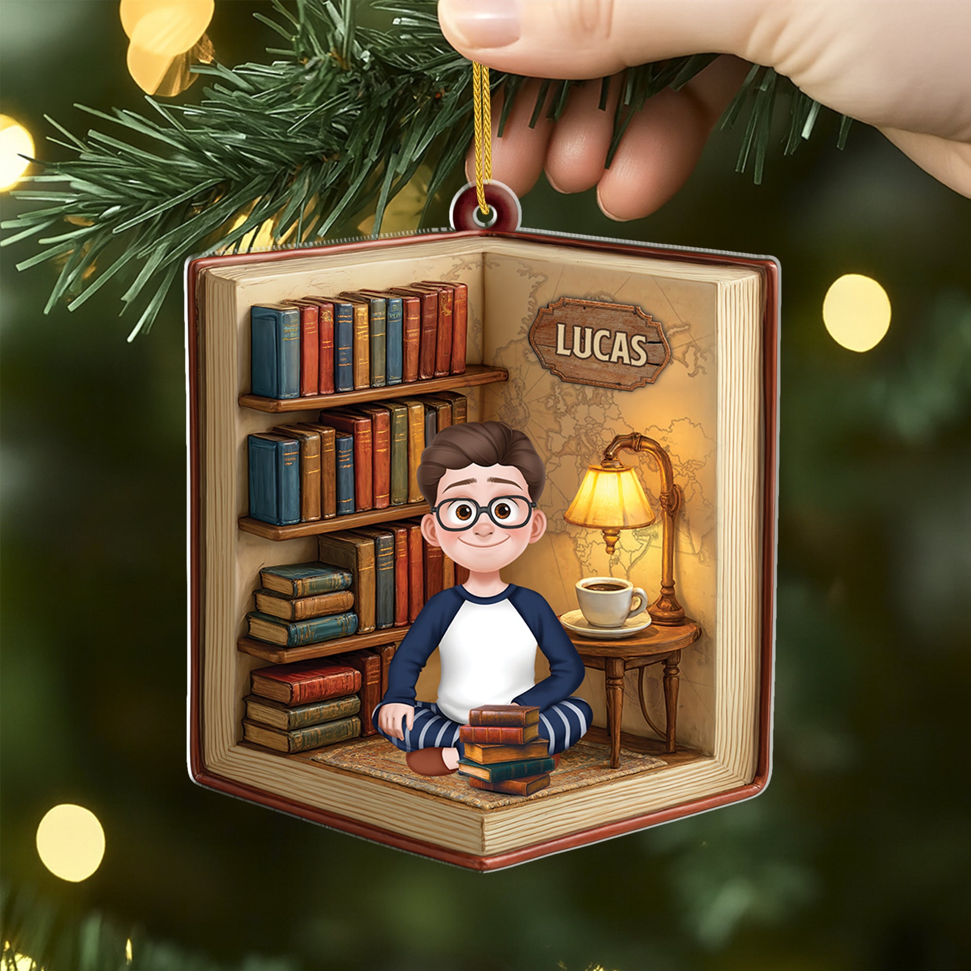 6043OFR2 ornement acrylique personnalise pour femme et homme mon livre prefere 6043o6laa