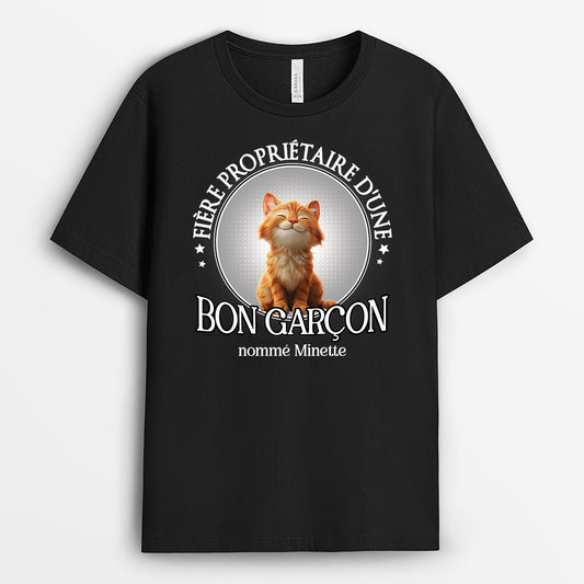 6057AFR1 t shirt personnalise fier proprietaire dun bon chat 6057a8mad