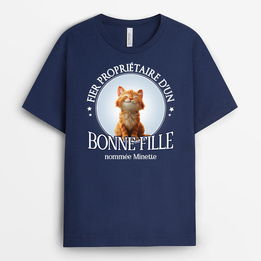 6057AFR2 t shirt personnalise fier proprietaire dun bon chat 6057a8mad