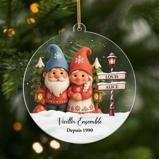 6059OFR1 ornement noel acrylique personnalise vieillir ensemble couple 6059okq5g