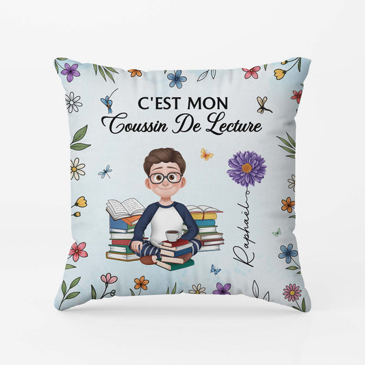 6074PFR2 coussin personnalise pour femme et homme qui aiment les livres mon coussin de lecture 6074p6tma