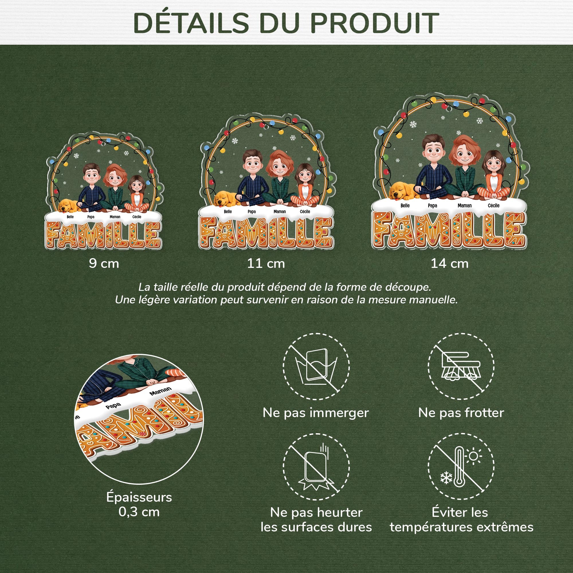 6077OFR3 ornement noel acrylique personnalise avec photo la famille pour toujours 6077o6yai