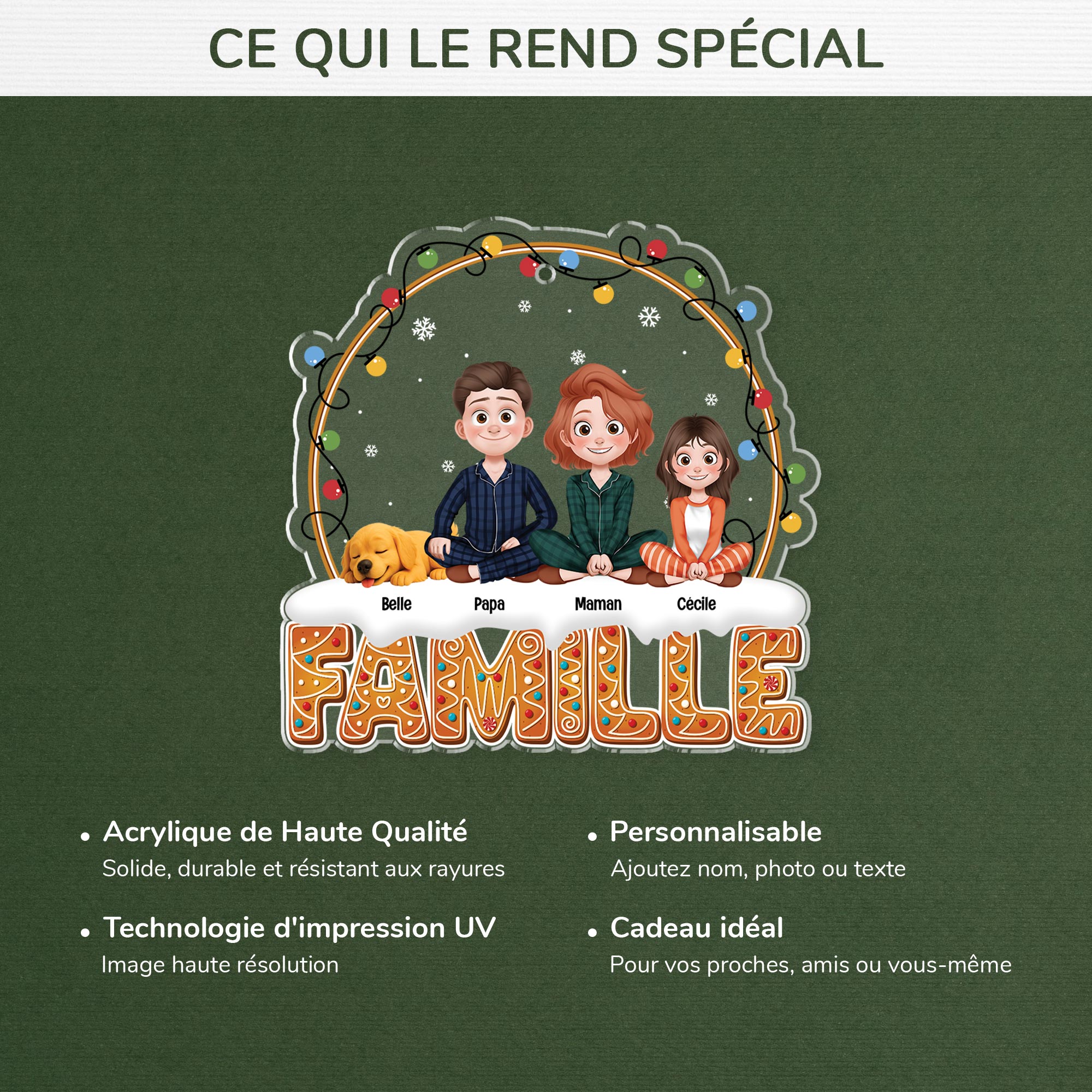 6077OFR4 ornement noel acrylique personnalise avec photo la famille pour toujours 6077o6yai