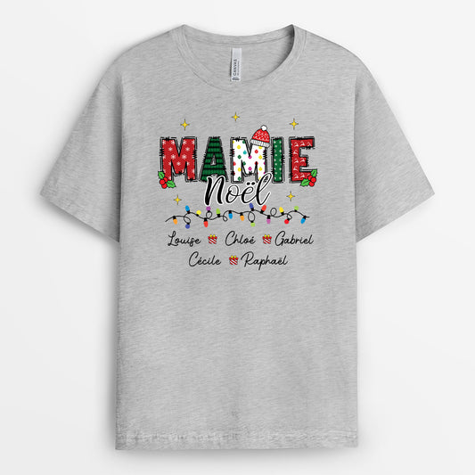 6086AFR2 t shirt personnalise papy mamie noel 6086atqmb