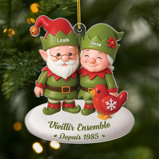 6092OFR1 effet dimpression 3d ornement acrylique personnalise couple vieillir ensemble 6092okhzg