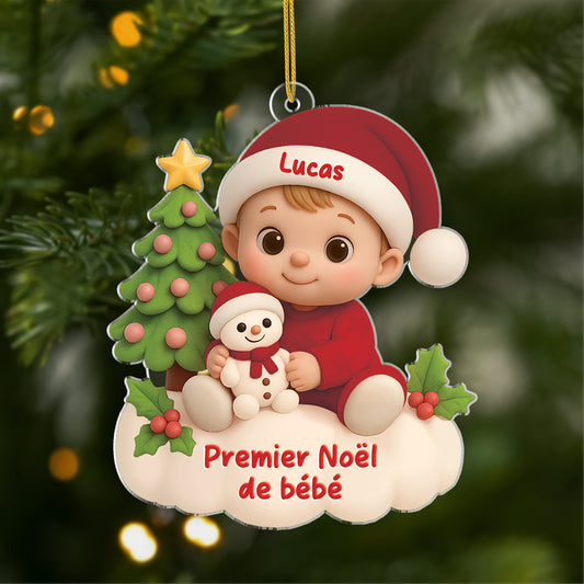 6096OFR1 effet dimpression 3d ornement acrylique personnalise cadeau bebe premier noel_ 6096okqnk