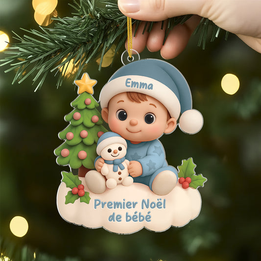 6096OFR2 effet dimpression 3d ornement acrylique personnalise cadeau bebe premier noel_ 6096okqnk