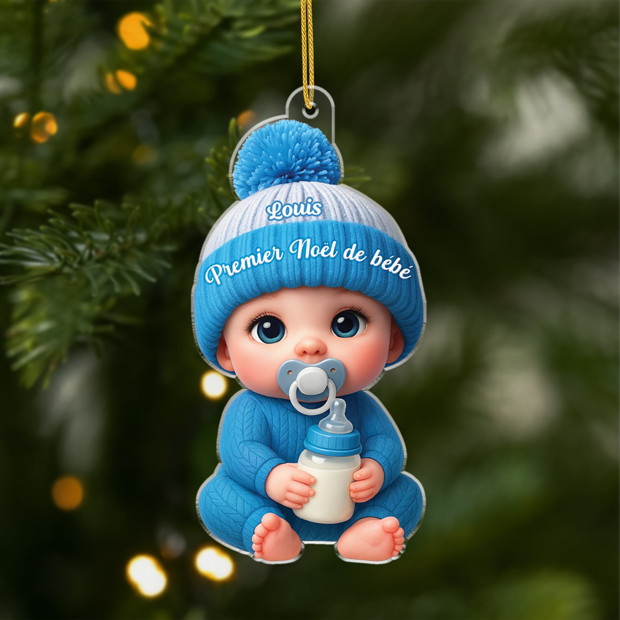 6097OFR1 effet dimpression 3d ornement acrylique personnalise cadeau pour premier noel bebe 6097o8qzk