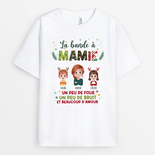 6100AFR1 t shirt personnalise equipe de noel de papa maman 6100attqa