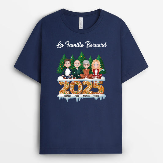 6122AFR2 t shirt personnalise noel de notre famille 6122akqmi