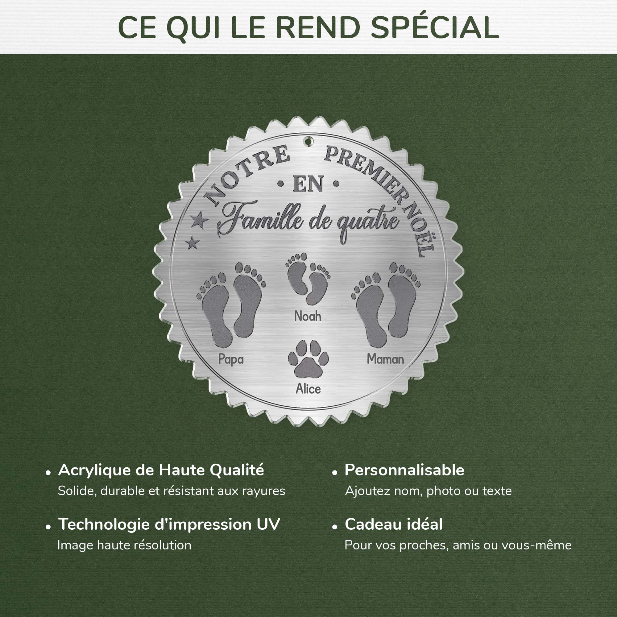 6131OFR4 ornement acrylique personnalise notre premier noel en famille 6131o8hmi