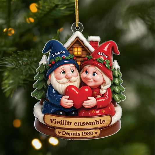 6139OFR1 ornement noel acrylique personnalise couple vieillir ensemble depuis 6139o3vmg