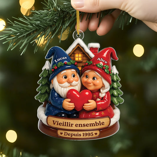6139OFR2 ornement noel acrylique personnalise couple vieillir ensemble depuis 6139o3vmg