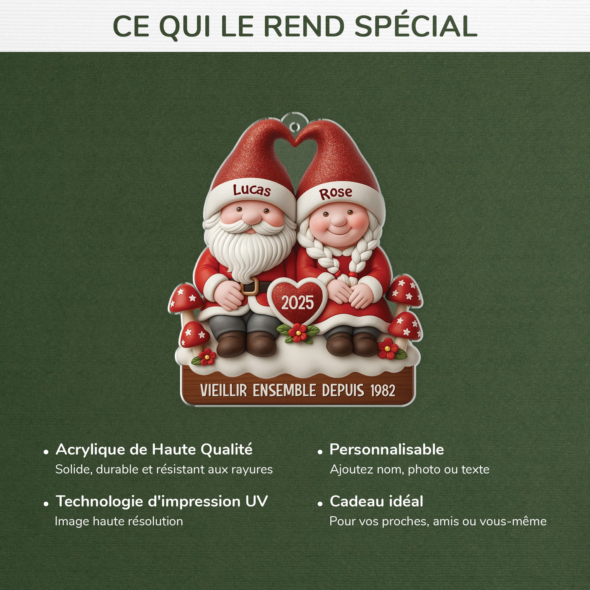 6144OFR1 effet dimpression 3d ornement noel acrylique personnalise vieillir ensemble gnome couple 6144o6lmg_4