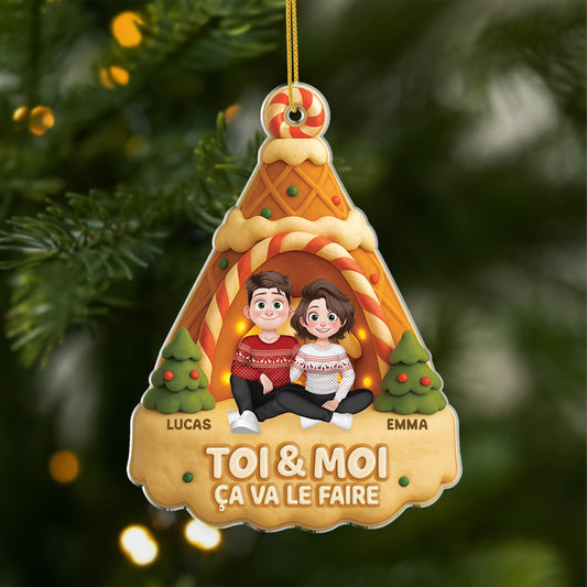 6150OFR1 effet dimpression 3d ornement de noel acrylique personnalise couple toi et moi ca va le faire 6150okvag