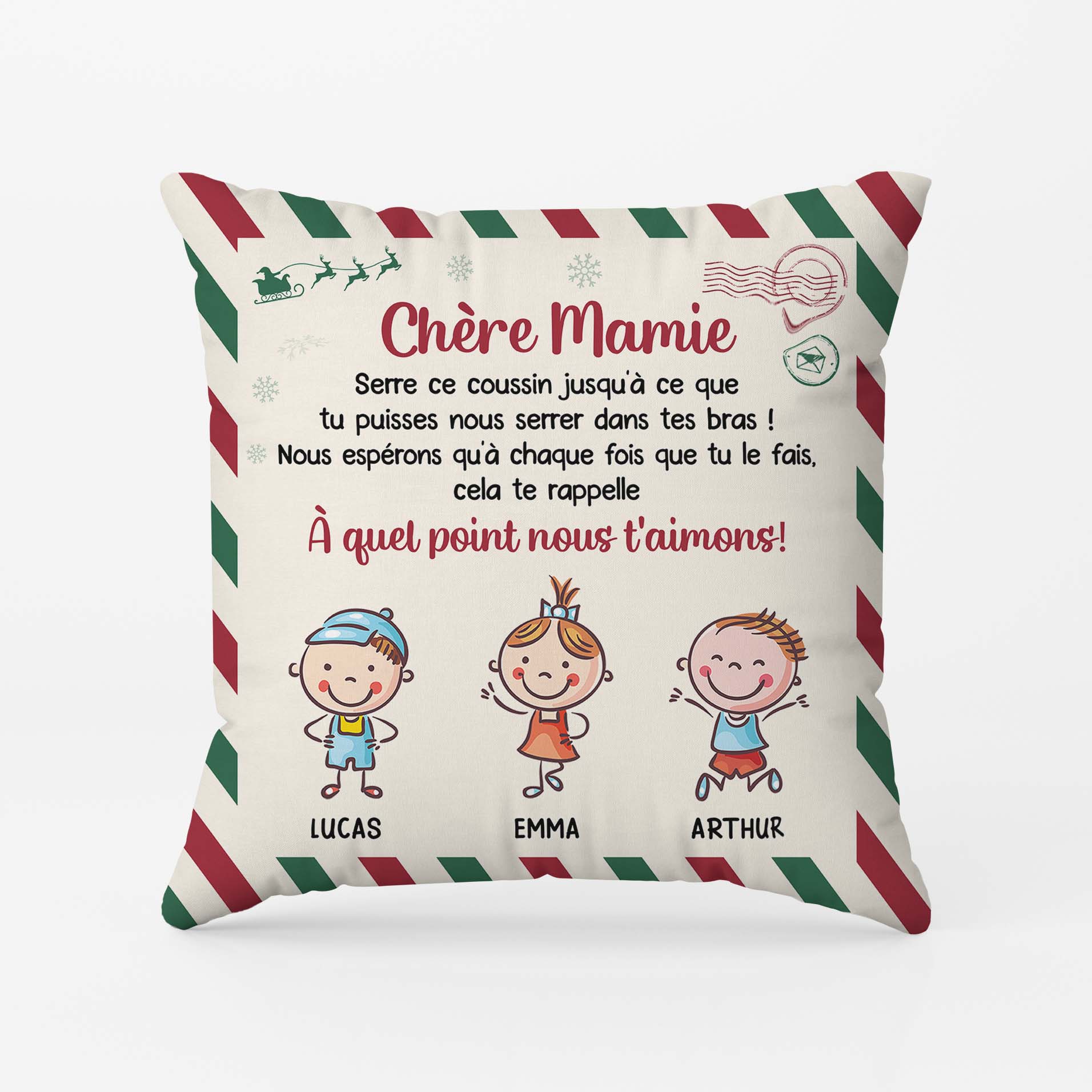 6152PFR1 coussin noel personnalise pour mamie et papy serre ce coussin 6152pthta