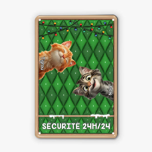 6153EFR2 effet dimpression 3d plaque en metal personnalisee avec chat securite 6153etvad