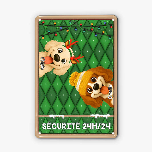 6153EFR2 effet dimpression 3d plaque en metal personnalisee avec chien securite 6153etvac