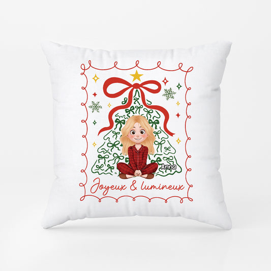 6164PFR1 coussin personnalise de noel femmehomme joyeux et lumineux 6164pkp5a