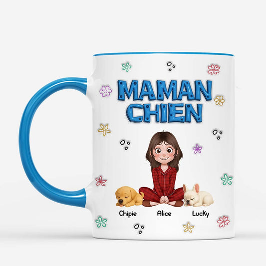 6169MFR2 effet dimpression 3d mug personnalise maman chien 6169m8vmc