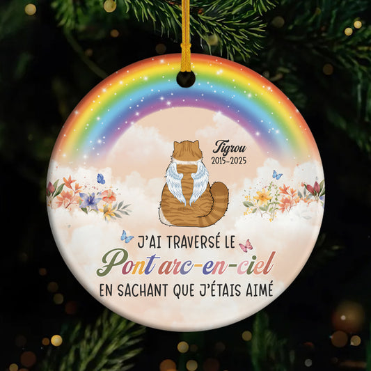 6176OFR1 ornement ceramique personnalise chat commemoratif traverser le pont arc en ciel 6176ok6qd