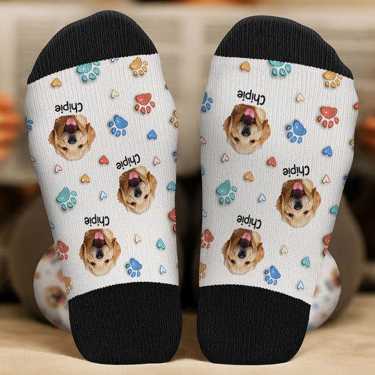 6191JFR2 effet dimpression 3d chaussettes personnalisees avec photo mon joli chien 6191j8tac